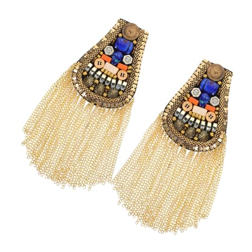 VILLFUL Vintage Goldene Schulterepauletten mit Quasten Abnehmbare Metallkette Stilvolle Retro-schulterdekorationen für Anzüge Kostüme und Festliche Outfits Vielseitiges Design für von VILLFUL