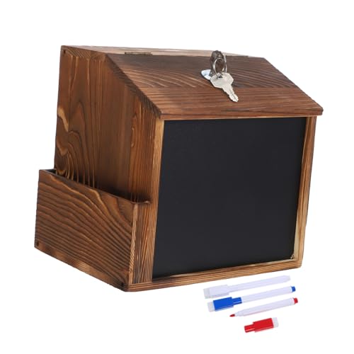 VILLFUL Vintage Holz Spendenbox mit Schloss und Kreidetafel Wandmontierbare Vorschlagsbox für Büro Schule und Zuhause Multifunktionale Briefkasten für Spenden Kommentare und Abstimmungen VILLFUL Vintage Holz Spendenbox mit Schloss und Kreidetafel Wandmontierbare Vorschlagsbox für Büro Schule und Zuhause Multifunktionale Briefkasten für Spenden Kommentare und Abstimmungen von VILLFUL