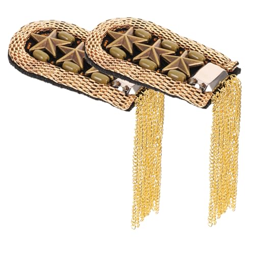 VILLFUL Vintage Schulterbrosche mit Metall quasten Epauletten für Damen und Herren Modische Schulterklappen zur Kleidungsdekoration bei Hochzeiten Fotoshootings und Cosplay VILLFUL Vintage Schulterbrosche mit Metall quasten Epauletten für Damen und Herren Modische Schulterklappen zur Kleidungsdekoration bei Hochzeiten Fotoshootings und Cosplay von VILLFUL