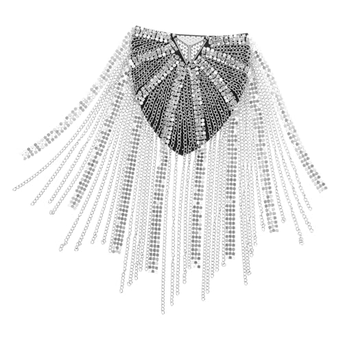 VILLFUL Vintage Strass Schulter Schmuck für Frauen Dekorative Quaste Schulter Epauletten mit Silberfarbenem Metall Modisches Accessoire für Hochzeiten Partys und Festliche Anlässe VILLFUL Vintage Strass Schulter Schmuck für Frauen Dekorative Quaste Schulter Epauletten mit Silberfarbenem Metall Modisches Accessoire für Hochzeiten Partys und Festliche Anlässe von VILLFUL
