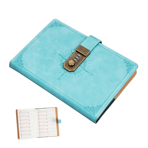 VILLFUL Vintage Tagebuch mit Kombinationsschloss Passwort Notizbuch für Frauen und Mädchen Stilvolles Design Vielseitig Einsetzbar Langlebig und Sicher für Persönliche und Geschäftliche von VILLFUL