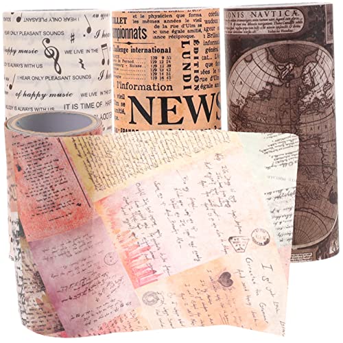 VILLFUL Vintage Washi Tape Selbstklebende Dekorative Bänder für Scrapbooking Tagebuch DIY Handwerk Klebebänder im Retro Stil für von VILLFUL