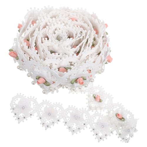 VILLFUL Vintage Weiß Bestickte Blumen Spitze mit Imitationsperlen Elegantes Spitzenband zum Nähen Diy-brautkleid und Partydekoration Handgefertigtes Zubehör für Kleidung und Accessoires VILLFUL Vintage Weiß Bestickte Blumen Spitze mit Imitationsperlen Elegantes Spitzenband zum Nähen Diy-brautkleid und Partydekoration Handgefertigtes Zubehör für Kleidung und Accessoires von VILLFUL