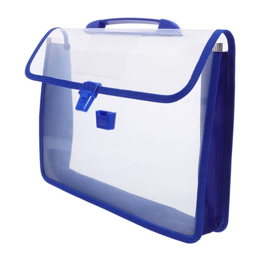 VILLFUL Wasserdichte Dokumententasche mit Knopfverschluss Transparenter Ordner mit Canvas-kanten Großer Reise Büro-organizer für Schule Bank Vielseitig Einsetzbar von VILLFUL