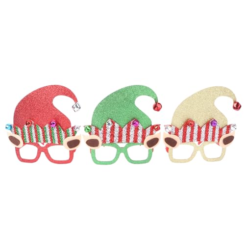 VILLFUL Weihnachtsdekorationen 3St Weihnachts-Cartoon-Brille Neuheit Kostüm Brille Weihnachtstütenfüller Gläser Trendiges Dekor von VILLFUL
