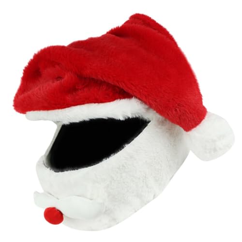 VILLFUL Weihnachtsmütze Motorradhelm Überzug aus Lustige Nikolaus-helmhut Weihnachtshelm Cover für Outdoor-fahrten Stabiler Sitz und Klassische Weihnachtsdeko von VILLFUL