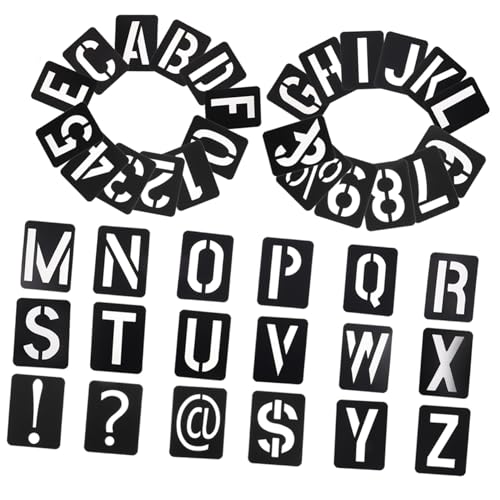 VILLFUL Wiederverwendbare Schablonen Set Teilig Große Buchstaben und Zahlen Schablonen für Wandmalerei und Möbel DIY Spraymalerei Kreative Kunststoffvorlagen VILLFUL Wiederverwendbare Schablonen Set Teilig Große Buchstaben und Zahlen Schablonen für Wandmalerei und Möbel DIY Spraymalerei Kreative Kunststoffvorlagen von VILLFUL
