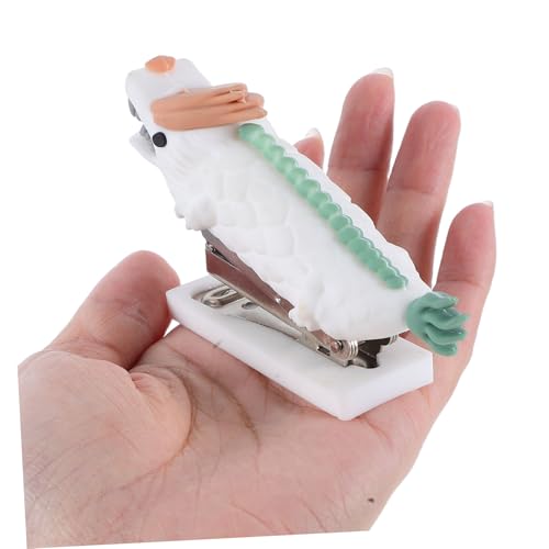 VILLFUL Xiaolong Hefter Nähhefter lustiger Hefter Süße Hefter für den Schreibtisch kleiner Hefter kleiner süßer Hefter Kawaii Hefter Cartoon-Hefter Studentenhefter PVC-Weichkleber Weiß von VILLFUL