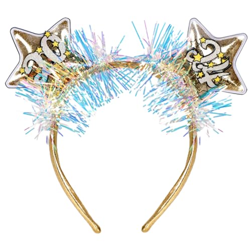 VILLFUL Year Stirnband aus Weichem PVC Langlebig und Bequem Festlicher Haarschmuck für Silvester Party und Cosplay Unisex Kopfschmuck für Neujahrsfeier und Foto-spaß von VILLFUL