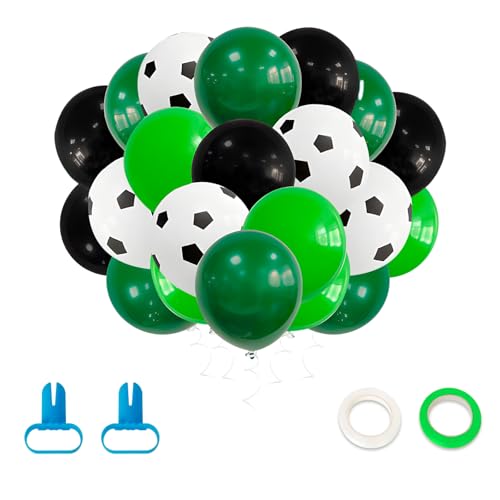 VINEST 40 Stück Fussball Luftballon, Latex Fussball Deko Geburtstag Kinder Ballons, Fußball Luftballons Geburtstag, Fussball Geburtstag Deko mit 2 Ballon Girlande Streifen, für Jungen und Mädchen VINEST 40 Stück Fussball Luftballon, Latex Fussball Deko Geburtstag Kinder Ballons, Fußball Luftballons Geburtstag, Fussball Geburtstag Deko mit 2 Ballon Girlande Streifen, für Jungen und Mädchen von VINEST