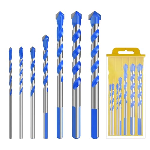 VINEST 7 Stück Dreieckiger Bohrer Set Metall, 3/4/5/6/8/10/12mm Spiral Holzbohrer Set, Legierung Metallbohrer Set, Multifunktionaler Steinbohrer Set mit Aufbewahrungskoffer, für Marmor Edelstahl VINEST 7 Stück Dreieckiger Bohrer Set Metall, 3/4/5/6/8/10/12mm Spiral Holzbohrer Set, Legierung Metallbohrer Set, Multifunktionaler Steinbohrer Set mit Aufbewahrungskoffer, für Marmor Edelstahl von VINEST