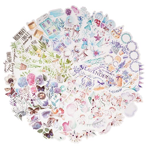 VINFUTUR 200 Stücke Scrapbooking Aufkleber Vintage Selbstklebend Scrapbooking Stickers Blumen Tiere Washi Stickers Kreative Aufkleber für Tagebuch Kalender Notizbuch Fotoalbum Flasche Dekoration von VINFUTUR