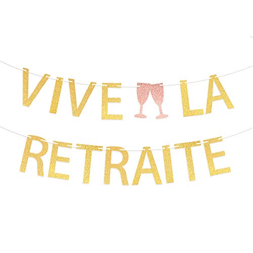 VINFUTUR Vive La Retraite Banner Französisch Ruhestand Girlande für Retirement Abschiedsfeier von VINFUTUR
