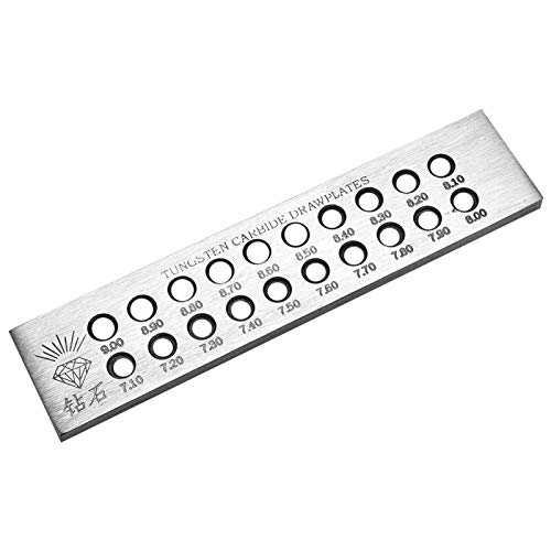 Draht Drawplate, Drawplate Runde Löcher für die Schmuckherstellung für Dekorationen(Round 7.1-9.00) von VINGVO