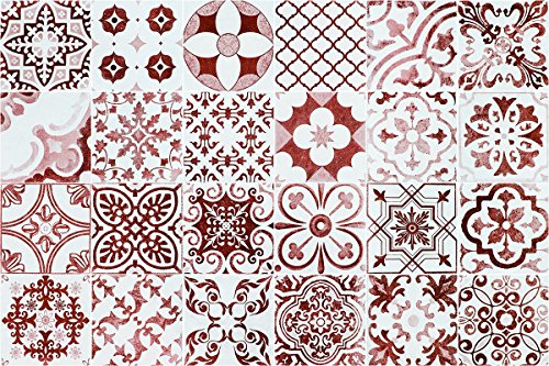 Viniliko Port Grimaud Stickers, Vinyl und PVC, Rot, 20 x 20 x 0,1 cm, 24 Stück von VINILIKO