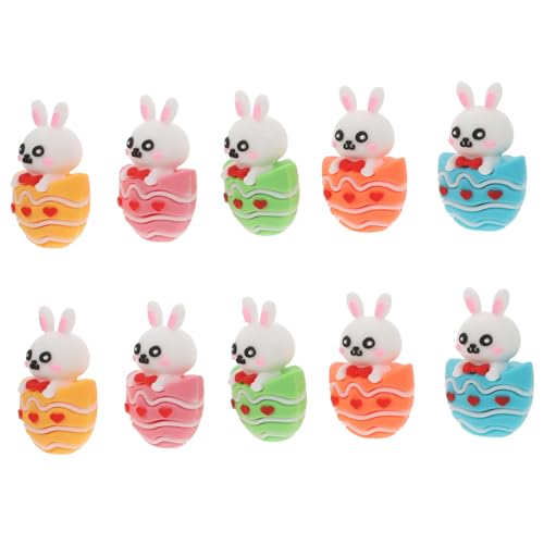 VINTORKY 10 Stück Ostereier Hase Anhänger Und Kaninchen Für Ostern Heimdekoration Ostereier Dekorationen Partyzubehör Tisch Osterdekoration von VINTORKY