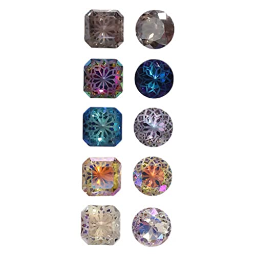 VINTORKY 10Stücke Teiliges Nagelsteine Für DIY Nail Art Dekorationen Leuchtender Maniküreschmuck Zufälligen Designs Für Anfänger Und Profis von VINTORKY