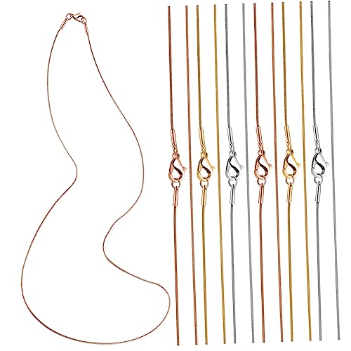 VINTORKY 12 Stück Ketten mit Karabinerverschlüssen für Diy Schmuckherstellung Snake Chains in Gold Silber und Roségold für Vielseitige Anlässe von VINTORKY