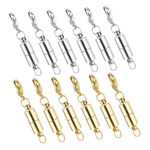 VINTORKY 12 Stück Teiliges Magnetverschluss für Schmuck Magnetische Verlängerungsschnallen Gold und Silber DIY Magnetverbinder für Armbänder und Halsketten Einfache Anwendung Passend VINTORKY 12 Stück Teiliges Magnetverschluss für Schmuck Magnetische Verlängerungsschnallen Gold und Silber DIY Magnetverbinder für Armbänder und Halsketten Einfache Anwendung Passend von VINTORKY