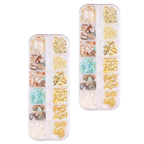 VINTORKY 2 Boxen Nail Art Dekorationsset Fächer mit Muscheln und Metallteilen für Diy Maniküre für und Damen Leicht und Attraktiv für Nageldesigns VINTORKY 2 Boxen Nail Art Dekorationsset Fächer mit Muscheln und Metallteilen für Diy Maniküre für und Damen Leicht und Attraktiv für Nageldesigns von VINTORKY