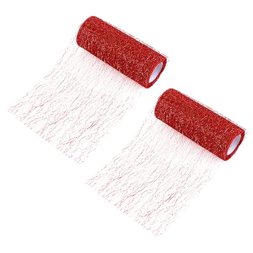 VINTORKY 2 Stück Mesh Geschenkband mit Goldfäden Breit Glitzerndes DIY Material für Bastelarbeiten Hochzeitsdeko Blumenarrangements und Geschenkverpackungen VINTORKY 2 Stück Mesh Geschenkband mit Goldfäden Breit Glitzerndes DIY Material für Bastelarbeiten Hochzeitsdeko Blumenarrangements und Geschenkverpackungen von VINTORKY