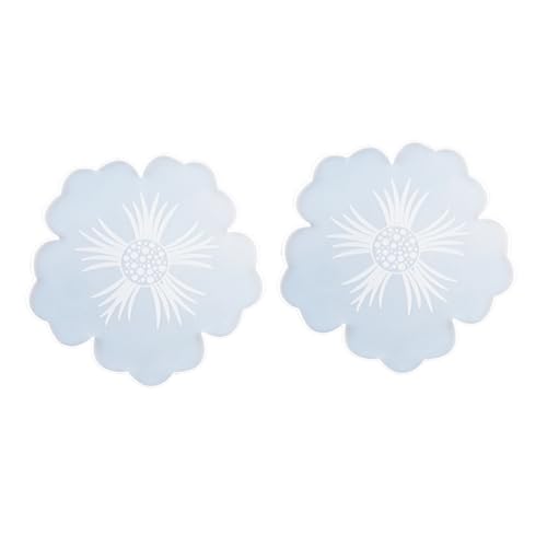 VINTORKY 2 Stück Silikonform Untersetzer mit Blumenmuster Kreative Epoxidharz Gießform für DIY Kristall Harz Flexible Runde Tablett Silikonform für Handgemachte Dekorationen von VINTORKY