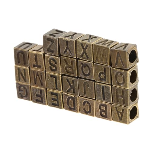 VINTORKY 26 Stück Teiliges Vintage Spacer Beads Große A z Buchstaben Würfel aus Legierung Perforierte Alphabet Charms für DIY Schmuckherstellung Armbänder und Halsketten Zubehör VINTORKY 26 Stück Teiliges Vintage Spacer Beads Große A z Buchstaben Würfel aus Legierung Perforierte Alphabet Charms für DIY Schmuckherstellung Armbänder und Halsketten Zubehör von VINTORKY