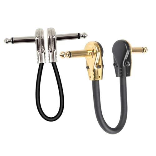 VINTORKY 2Stücke Professionelles Gitarren Patch Kabel Silberne und Goldene Stecker für Gitarre Bass und Keyboards Installieren Langlebig und Zuverlässig von VINTORKY