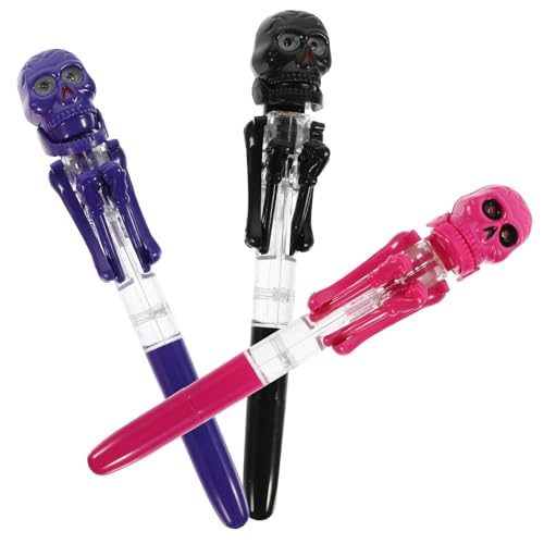 VINTORKY 3 Stück Gruseliger Halloween Kugelschreiber mit Leuchtendem Kürbis und Totenkopf Cartoon Design Komfortabler Schreibstift für Partygeschenke Schüler Kreative Büro VINTORKY 3 Stück Gruseliger Halloween Kugelschreiber mit Leuchtendem Kürbis und Totenkopf Cartoon Design Komfortabler Schreibstift für Partygeschenke Schüler Kreative Büro von VINTORKY
