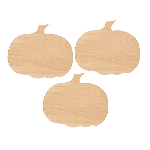 VINTORKY 3 Stück Teiliges Unvollendetes Holzbrett in Kürbisform Leichtes DIY Bastelset aus Premium-holz für Halloween Bemalbare Kürbis-holzplatten für Familie Kreativen Gestalten von VINTORKY