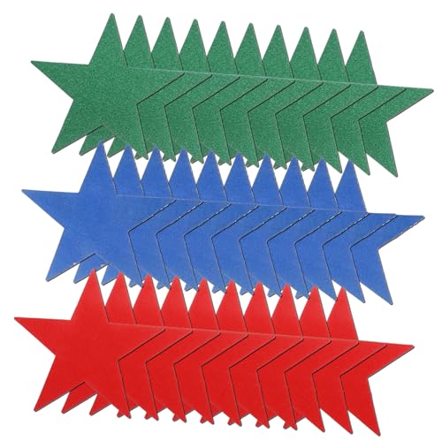 VINTORKY 30 Stück Teiliges Stern-papierausschnitt- Bunte Glitzer-stern-dekoration für Kindergarten Klassenzimmer Pinnwand DIY Bastelprojekte Farben Blau Grün Rot von VINTORKY