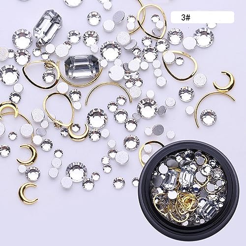 VINTORKY 4 Boxen Boxen Goldene Metall Nagelstuds Nail Art Dekoration Strasssteine Herz und Mondform Verschiedene Stile DIY Nageldesigns VINTORKY 4 Boxen Boxen Goldene Metall Nagelstuds Nail Art Dekoration Strasssteine Herz und Mondform Verschiedene Stile DIY Nageldesigns von VINTORKY