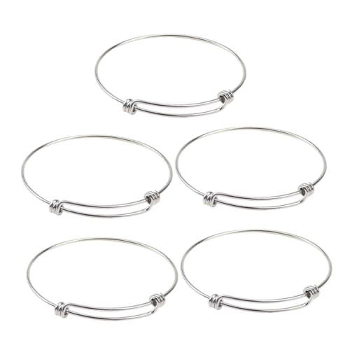 VINTORKY 5 Stück Teiliges Edelstahl Verstellbares DIY Armband Dehnbarer Schmuck bangle Anpassbarer Schmuck für Damen Robust und Langlebig zum Basteln und Verschenken von VINTORKY