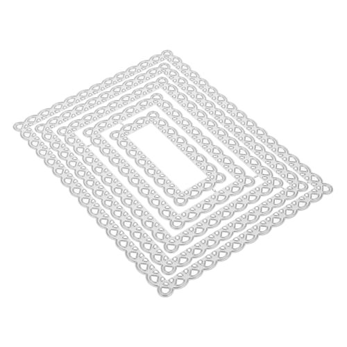 VINTORKY 5 Stück Teiliges Metall Stanzform Rechteckiger Spitzenrahmen Präge Schablonen für Kartengestaltung Scrapbooking Vielseitige DIY Bastelvorlagen VINTORKY 5 Stück Teiliges Metall Stanzform Rechteckiger Spitzenrahmen Präge Schablonen für Kartengestaltung Scrapbooking Vielseitige DIY Bastelvorlagen von VINTORKY