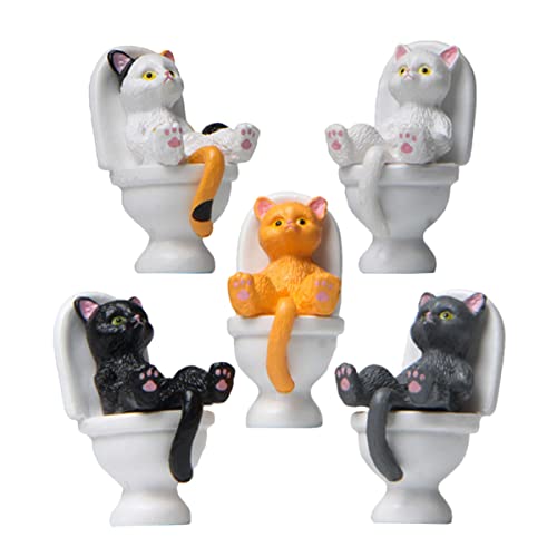 VINTORKY 5 Stück Teiliges Set Niedliche Katzenfiguren Toilette Cartoon Katzenornamente für Tischdekoration Kreative und Gartendekoration VINTORKY 5 Stück Teiliges Set Niedliche Katzenfiguren Toilette Cartoon Katzenornamente für Tischdekoration Kreative und Gartendekoration von VINTORKY