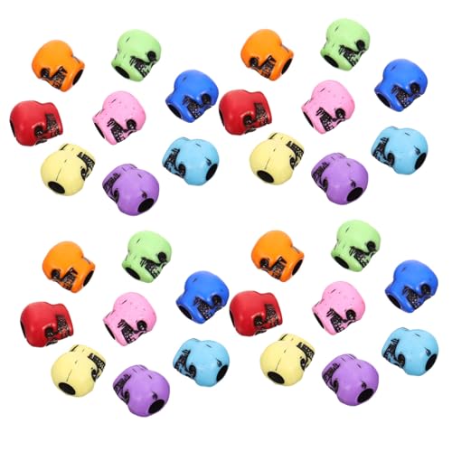 VINTORKY 50 Stück Acryl Totenkopf Perlen für Schmuckherstellung Armbänder Halsketten DIY Halloween Charms Mix VINTORKY 50 Stück Acryl Totenkopf Perlen für Schmuckherstellung Armbänder Halsketten DIY Halloween Charms Mix von VINTORKY