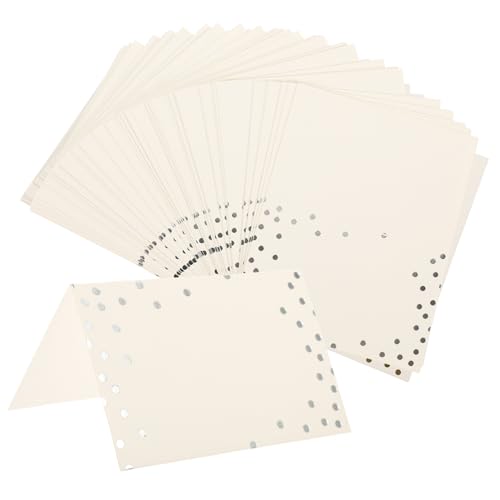 VINTORKY 50 Stück Sitzplatzkarte Gold Sitzplätze Tisch Druckbar Abendessen Ort Büfett Sitzplankarten Schüttgut Wohnung Leer Namenskarten Für Bankette Hochzeit Fallen Party Papier Silver von VINTORKY