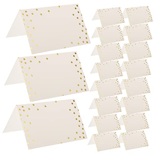 VINTORKY 50 Stück Sitzplatzkarte Punkt reserviert Silber Namenskarten Party hochzeitskarte wedding card hochzeitdeko Tischkarten für die Tischdekoration Tabellennamenkarten Papier Golden von VINTORKY