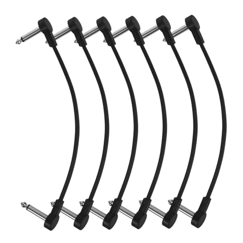 VINTORKY 6Stücke Gitarreneffektkabel Audioanschluss für Effektpedale Flexible und Langlebige Verbindungskabel für Instrumente Schwarzes Design für Enge Räume von VINTORKY