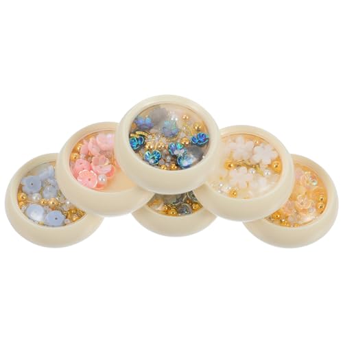 VINTORKY 6Stücke Nail Art Charms und Juwelen DIY Zubehör für Kreative Nagelkunst mit Perlen und Blumen Dekoration Geeignet für Maniküre und Designs VINTORKY 6Stücke Nail Art Charms und Juwelen DIY Zubehör für Kreative Nagelkunst mit Perlen und Blumen Dekoration Geeignet für Maniküre und Designs von VINTORKY