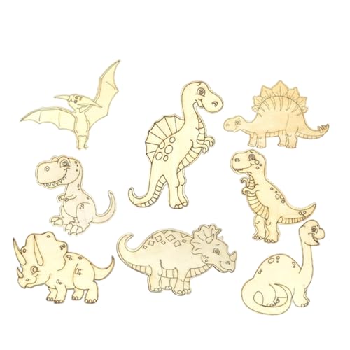 VINTORKY 8 Stück Teiliges Dino Holz Bastelset Unbemalte Dinosaurier Holzschnittchen für Diy Projekte Kindergeburtstag und Bastelideen VINTORKY 8 Stück Teiliges Dino Holz Bastelset Unbemalte Dinosaurier Holzschnittchen für Diy Projekte Kindergeburtstag und Bastelideen von VINTORKY