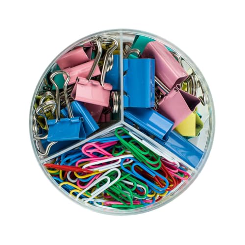 VINTORKY Bunte Büroklammern Binder Clips Langlebig Wiederverwendbar für Büro Schule Zuhause Praktische Papierklemmen zur Sicheren Aktenfixierung und Dokumentenhalterung Zufällige Farbe von VINTORKY