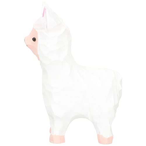 VINTORKY Elegante Holzschnitzerei Alpaka Figur Schaf Handwerk Für Wohnzimmer von VINTORKY