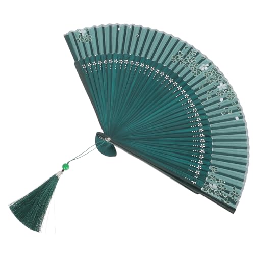 VINTORKY Faltbarer Vintage Handfächer aus Chinesischer Dekorationsfächer mit Eleganten Mustern und Quaste für Partys Hochzeiten und Diy Dekorationen Grün mit Weißen Kirschblüten VINTORKY Faltbarer Vintage Handfächer aus Chinesischer Dekorationsfächer mit Eleganten Mustern und Quaste für Partys Hochzeiten und Diy Dekorationen Grün mit Weißen Kirschblüten von VINTORKY