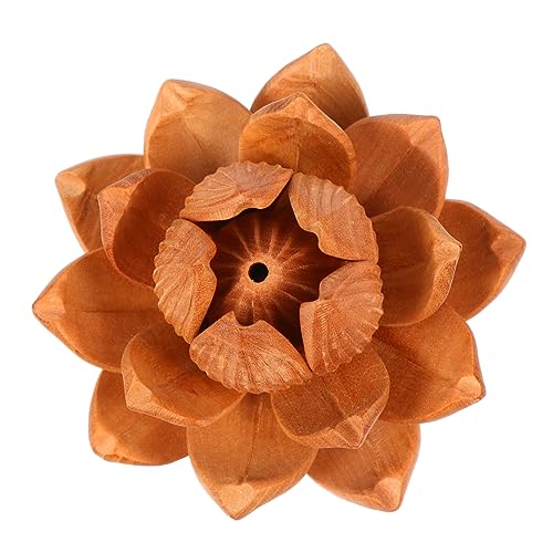 VINTORKY Lotusblume Holz Dekoration Handgefertigt Großes Lotus Ornament für Tischdekoration Einzigartiges Design für Wohnzimmer Langlebig und Vielseitig Einsetzbar von VINTORKY