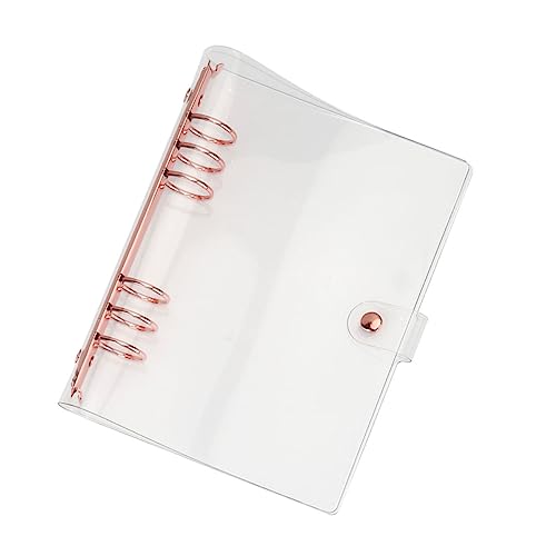 VINTORKY PVC Notizbuchhülle Roségold Creative Ringbuch Transparenter Leichter Strapazierfähiger Notizbuchschutz für Schüler und Bürobedarf von VINTORKY