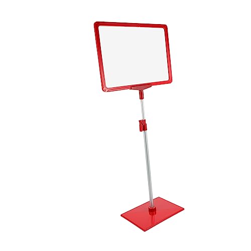VINTORKY Poster Display Stand Aluminium Verstellbar Werbehalter Tischaufsteller Rot Flexibel für Werbung und Menükarten von VINTORKY