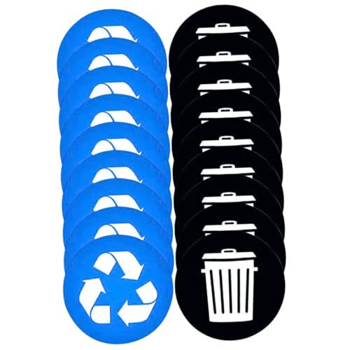 VINTORKY Recycling aufkleber PVC Selbstklebend Mülltonnen Aufkleber zur Abfalltrennung für Haus und Garten Praktische Mülltrennungssticker Langlebig von VINTORKY