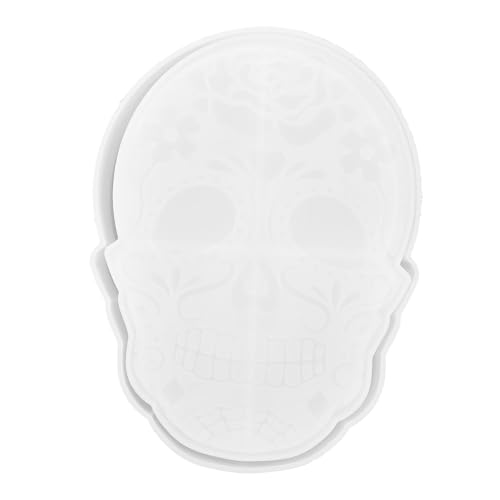 VINTORKY Silikonform Schädel Aufbewahrungsbox Flexibel Langlebig DIY Schmuckbox Gießform für Halloween Kreative Schädel Deko Basteln von VINTORKY