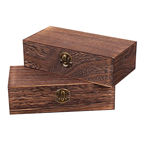 VINTORKY Vintage Holz Geschenkverpackungsbox 2 Stück Rechteckige Aufbewahrungsbox Mit Klappdeckel Unbehandeltes Holz Schmuck Organizer Mit Goldenem Schloss Für Geburtstags Und VINTORKY Vintage Holz Geschenkverpackungsbox 2 Stück Rechteckige Aufbewahrungsbox Mit Klappdeckel Unbehandeltes Holz Schmuck Organizer Mit Goldenem Schloss Für Geburtstags Und von VINTORKY